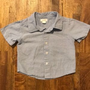 Light Blue Short Sleeve Button Down Top
